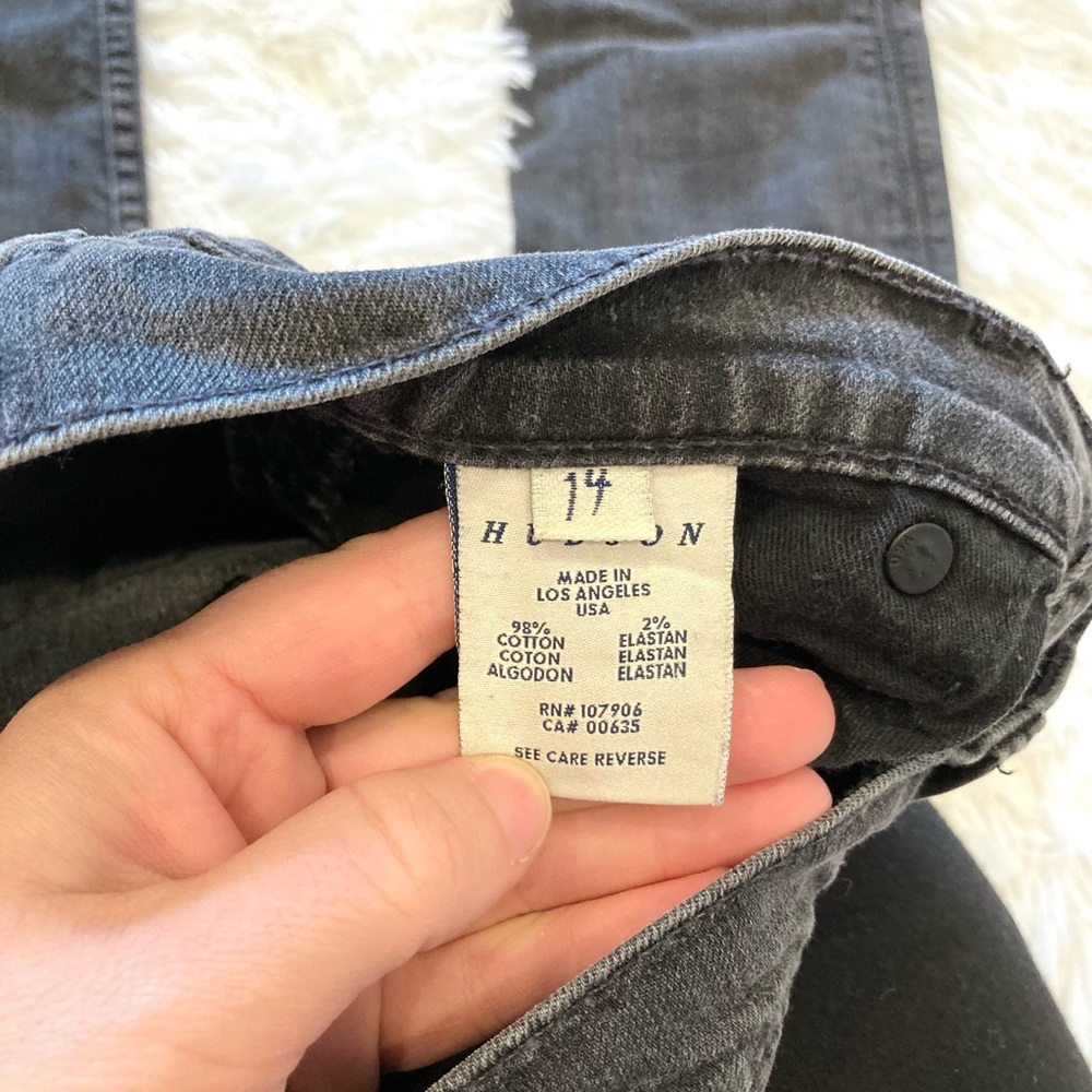 Hudson Dark Gray Wash Skinny Jeans - Picture 4 of 10